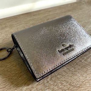 kate spade keychain wallet - metallic gray